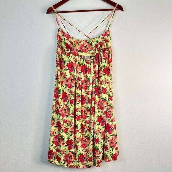 Calvin Klein Strappy Floral Mini Dress Womens 8 Feminine Coastal Fairycore Chic - Picture 2 of 9
